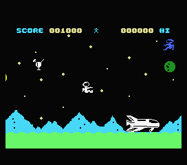 Space Walk (MSX) screenshot: Now we have spacemen.