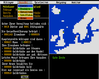 Amiga Spiele 1 (Amiga) screenshot: Wikinger: the game menu.