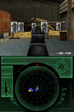 Call of Duty: Modern Warfare - Mobilized (Nintendo DS) screenshot: Aiming down the sights with the touchscreen and stylus