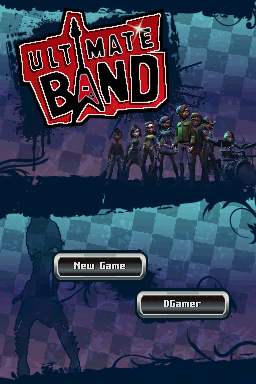 Ultimate Band (Nintendo DS) screenshot: Title screen with main menu.