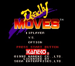 Deadly Moves (Genesis) screenshot: Title screen