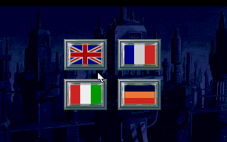 Beneath a Steel Sky (Amiga CD32) screenshot: Choose a language.