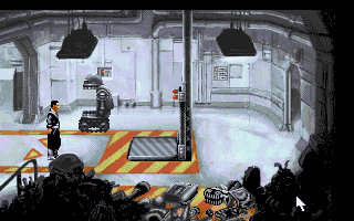 Beneath a Steel Sky (Amiga CD32) screenshot: There's a lift here.
