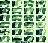 Elite Soccer (Game Boy) screenshot: Choose your country to play as.