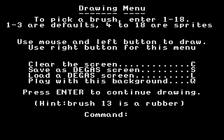 Operation Wimp (Atari ST) screenshot: Draw menu