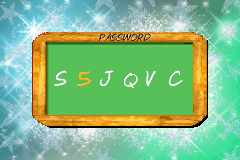 Sabrina, the Teenage Witch: Potion Commotion (Game Boy Advance) screenshot: Password screen
