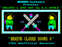 Balrog's Day Out (ZX Spectrum) screenshot: The title screen