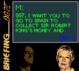 007: The World is Not Enough (Game Boy Color) screenshot: Dialogue