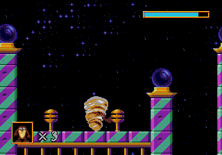 Taz in Escape from Mars (Genesis) screenshot: Swirl,swirl