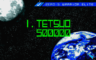 Zero 5 (Atari ST) screenshot: Highest high score