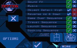 Zero 5 (Atari ST) screenshot: Options