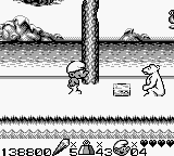 The Smurfs Travel the World (Game Boy) screenshot: Polar bear, ice cube, and you...is hip-hop anywhere? (male)