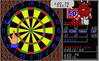 Bully's Sporting Darts (Atari ST) screenshot: Leg to Cecil