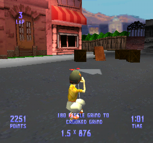 Razor Racing (PlayStation) screenshot: Norman in action.