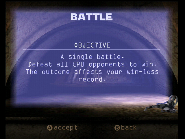 Star Wars: Demolition (Dreamcast) screenshot: Description of one of the game modes