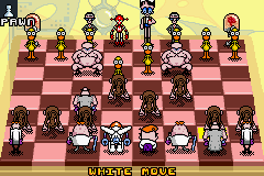 Dexter's Laboratory: Chess Challenge (Game Boy Advance) screenshot: A typical chess game