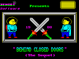 Behind Closed Doors 2: The Sequel (ZX Spectrum) screenshot: The title screen