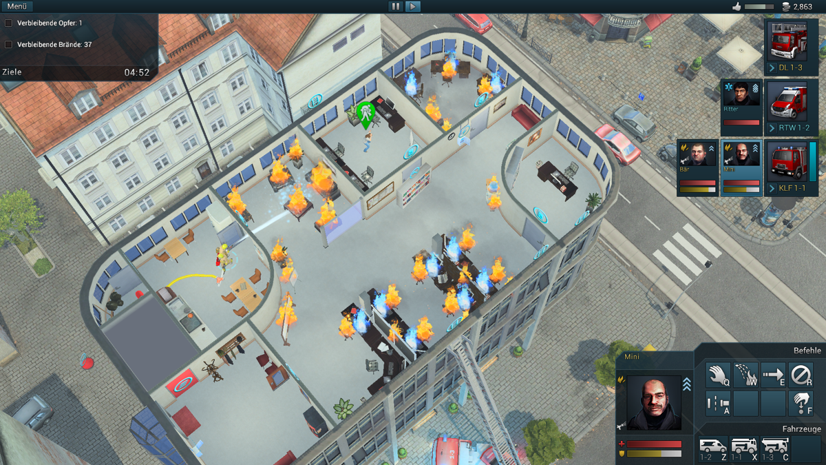 Rescue 2: Everyday Heroes (Windows) screenshot: Notice the aerial ladder