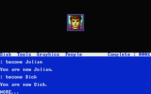 The Famous Five: Five on a Treasure Island (Atari ST) screenshot: Switching character