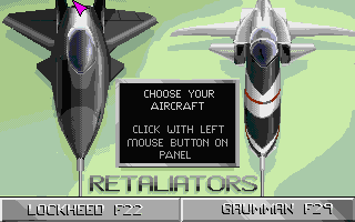 F29 Retaliator (Atari ST) screenshot: Selecting aircraft
