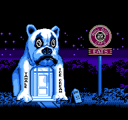 The Rocketeer (NES) screenshot: The Bulldog Cafe.
