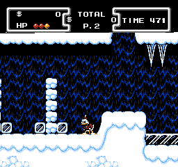 Disney's DuckTales (NES) screenshot: Exploring more of the ice caverns.