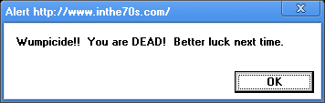 Wumpus 98 (Browser) screenshot: Player loses.