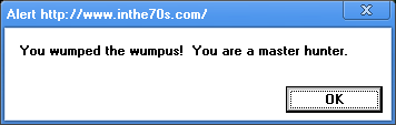 Wumpus 98 (Browser) screenshot: Player wins!