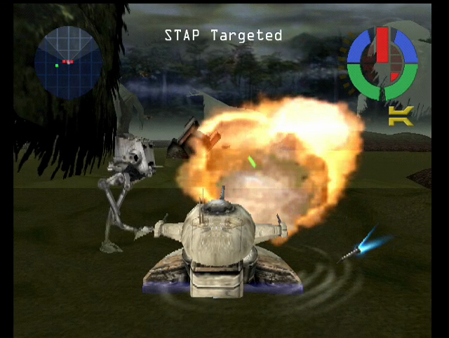 Star Wars: Demolition (Dreamcast) screenshot: Dagobah arena