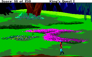 Roberta Williams' King's Quest I: Quest for the Crown (Amiga) screenshot: Flower patch.