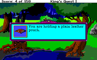 Roberta Williams' King's Quest I: Quest for the Crown (Amiga) screenshot: A leather pouch.
