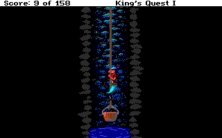 Roberta Williams' King's Quest I: Quest for the Crown (Amiga) screenshot: Climbing down the well.