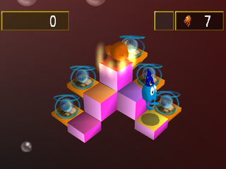 Q*bert (PlayStation) screenshot: Second hub