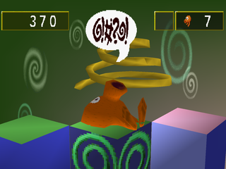 Q*bert (PlayStation) screenshot: Dead Q*Bert