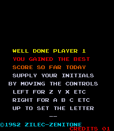 Check Man (Arcade) screenshot: Getting a high score