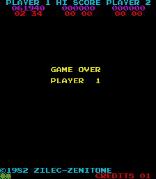 Check Man (Arcade) screenshot: Game over
