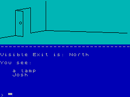 The Black Tower (ZX Spectrum) screenshot: The start of a game<br>There are no startup screens that explain the plot