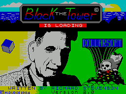 The Black Tower (ZX Spectrum) screenshot: The title screen<br>This is displayed for an incredibly short time