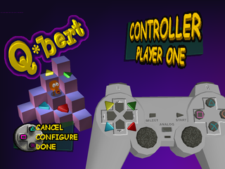 Q*bert (PlayStation) screenshot: Controller options