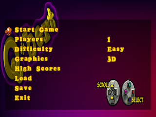 Q*bert (PlayStation) screenshot: Classic game settings