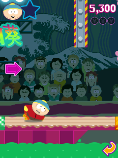 South Park: Mega Millionaire (J2ME) screenshot: Slippery tracks