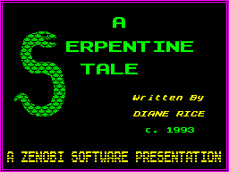 A Serpentine Tale (ZX Spectrum) screenshot: The title screen