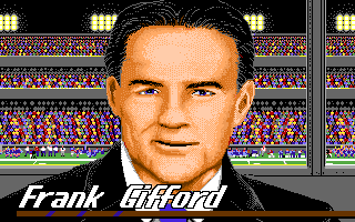 ABC Monday Night Football (Amiga) screenshot: Frank Gifford reports.