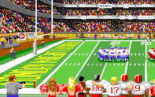 ABC Monday Night Football (Amiga) screenshot: Left end-zone.