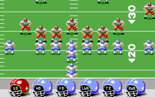 ABC Monday Night Football (Amiga) screenshot: Lining up for a play.