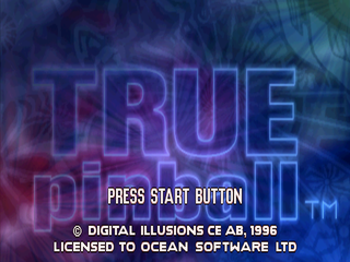 True Pinball (PlayStation) screenshot: Start screen