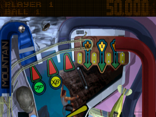 True Pinball (PlayStation) screenshot: Extreme Sports 2D mode - Top