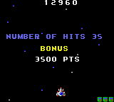 Galaga '88 (Game Gear) screenshot: Level statistics