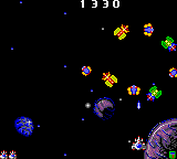 Galaga '88 (Game Gear) screenshot: Number of enemies increasing