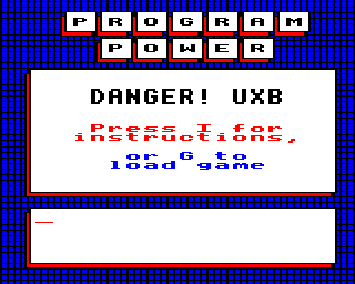 Danger UXB (Electron) screenshot: Loading screen